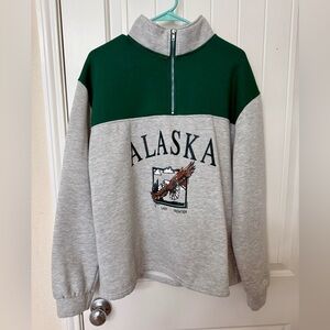Green and Gray Alaska Pullover Sweatshirt